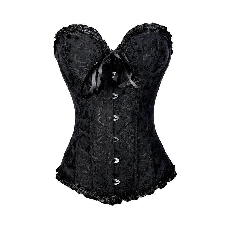 BurVogue Women Lace Up Sexy Floral  Boned Corset Overbust Body Shaper BustierLingerie Bodyshaper Top Corsets Top
