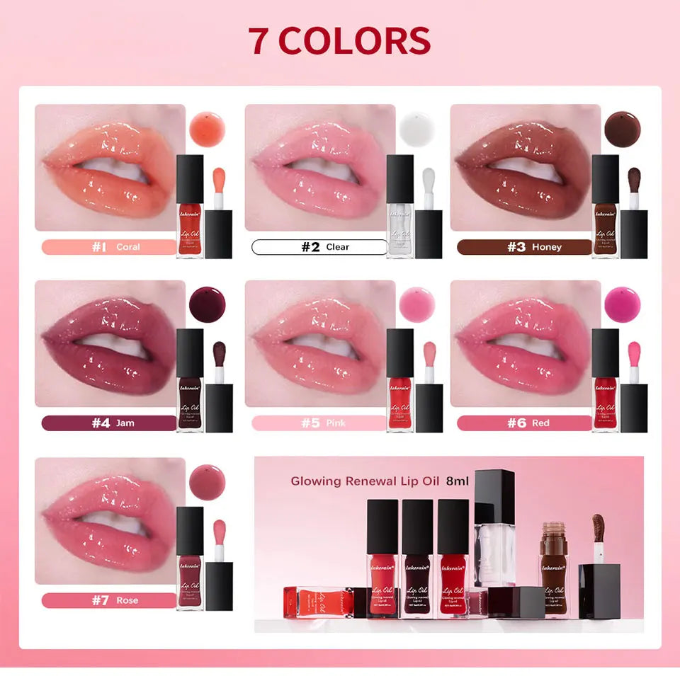 Glow Reviver Lip Oil Nourishing Tinted Lip Oil For A High-shine Finish Infused With Apricot Oil Rose Colors  Mirror Moisturizing