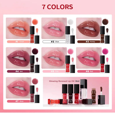 Glow Reviver Lip Oil Nourishing Tinted Lip Oil For A High-shine Finish Infused With Apricot Oil Rose Colors  Mirror Moisturizing