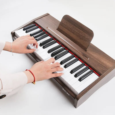 37 Keys Digital Piano for Kids and Adults 2.2CM Piano Key with Mic and Earphones Jacks Music Educational Instrument Wood Piano