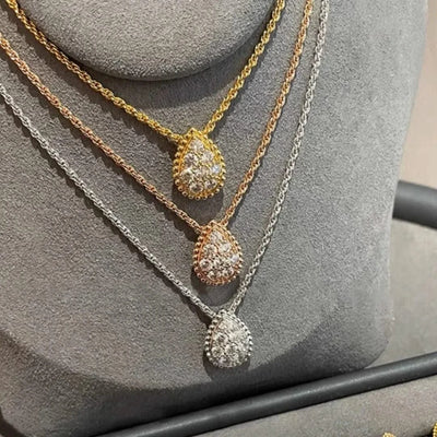 Women's Drip Diamond Necklace 18K Gold Plated Elegant Gift for Her