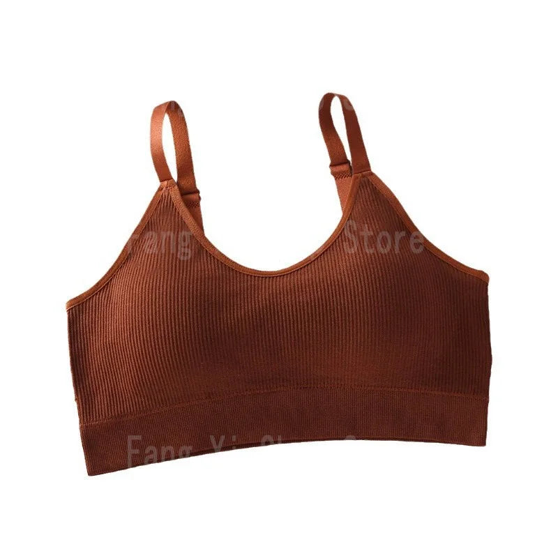 Women's seamless bra Full Cup Breathable bra Breathable comfort Sleep bra Running Fitness Sports bra Suspenders