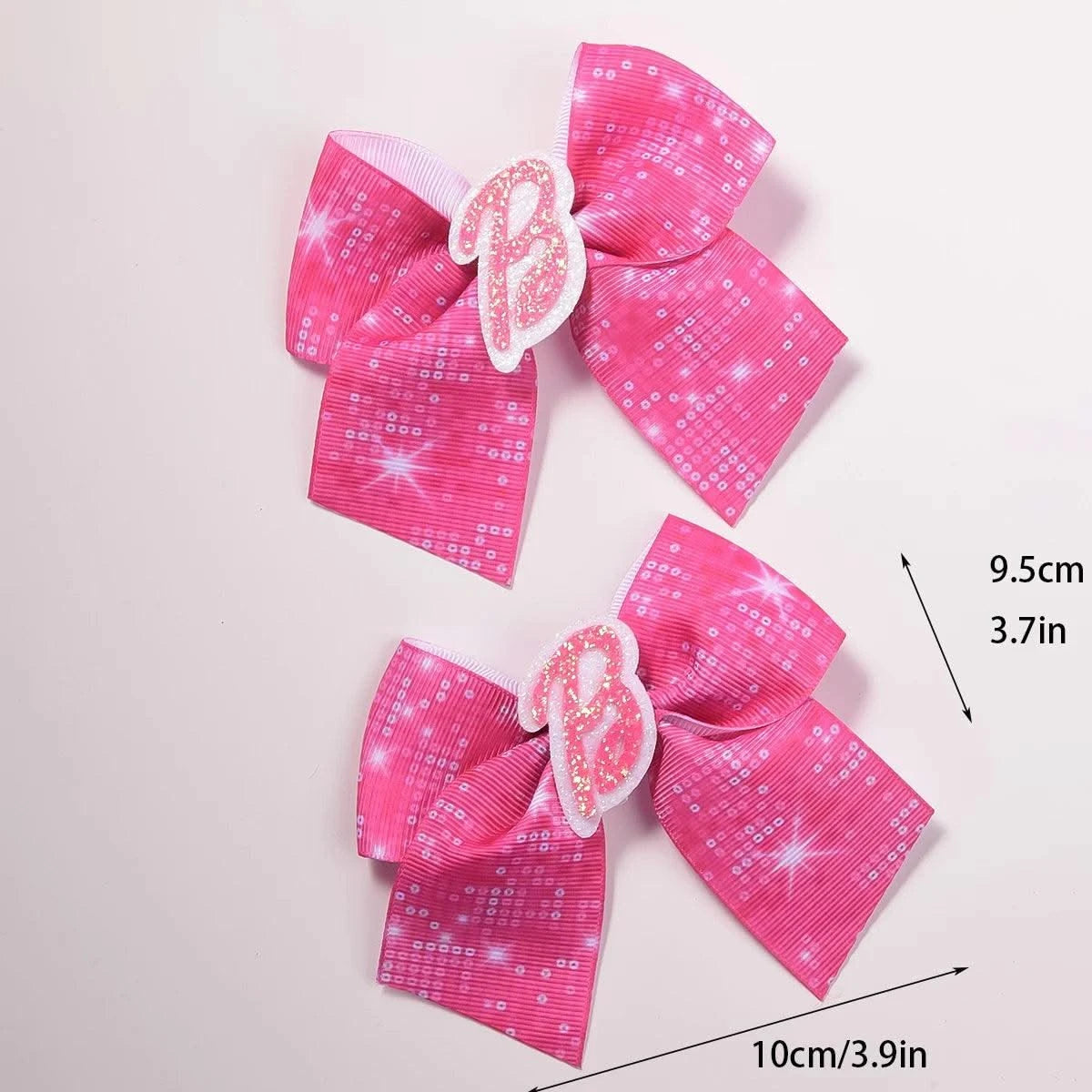 2 women's pink thread webbing with green onion powder lettering two ear clip Fashion personality cheapest items available girl m