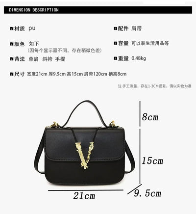 Designer 2025 Women's Luxury Solid Color Leather Handbag Fashion Crossbody Shoulder Purse Elegant Tote Handbag