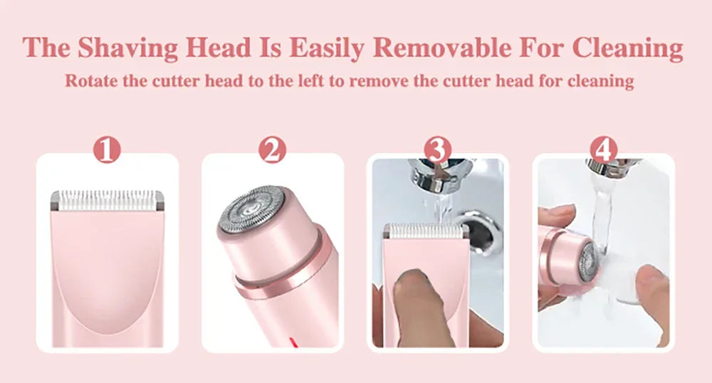 Electric Razor for Women Painless Women Mustache Electric Shaver for Leg Bikini Body Hair Trimmer Facial Epilator Hair Remover