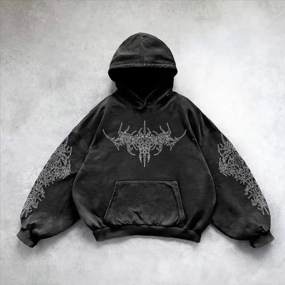 High Street Y2K Zipper Hoodie Graphic Print Rock Gothic Zip Up Hooded Sweatshirt Harajukus Streetwear Vintage Pullover hoodies