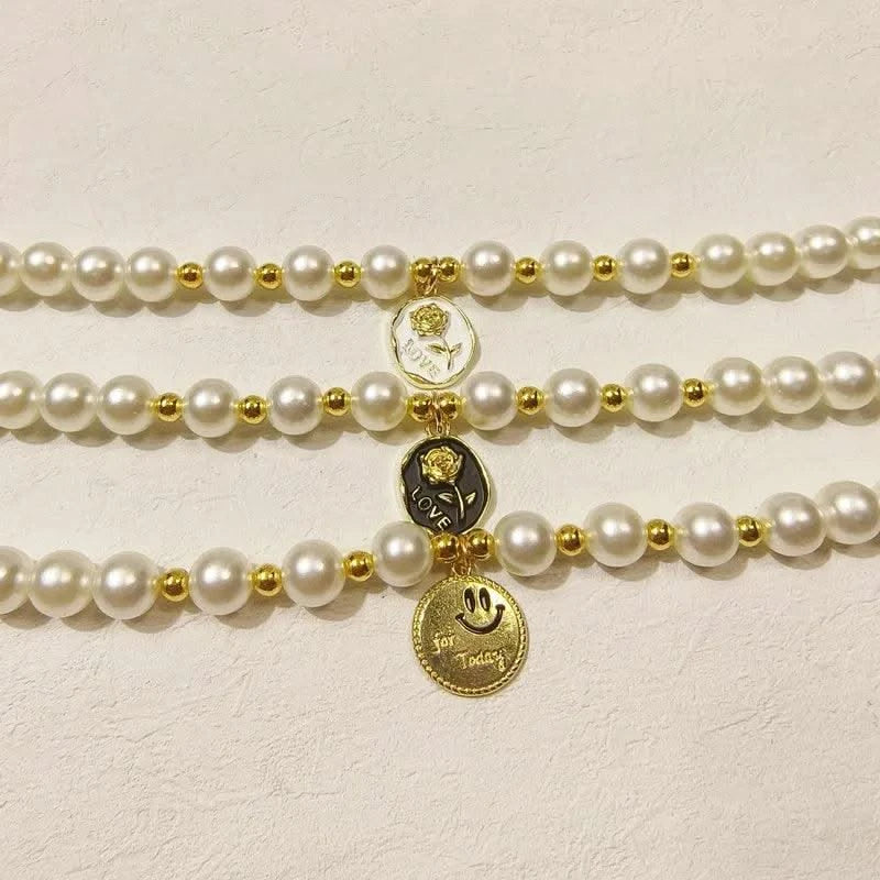 Pet Collar Adjustable Pearl Cat Collars Cute Rose Flower Kitten Puppy Necklace Pet Product Cat Dog Accessories