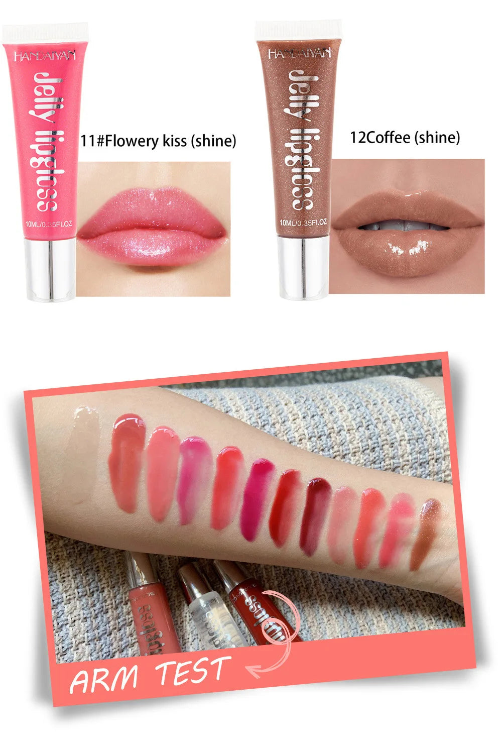 Candy Shades Moisturizing Lip Gloss Lip Oil Makeup Shinny Nutritious Liquid Lip Glosses Cherry Jelly Oil Clear Lipgloss