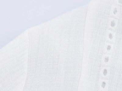 Women's clothing 2025 summer new product fashion European and American style hollow embroidery casual long-sleeved short shirt