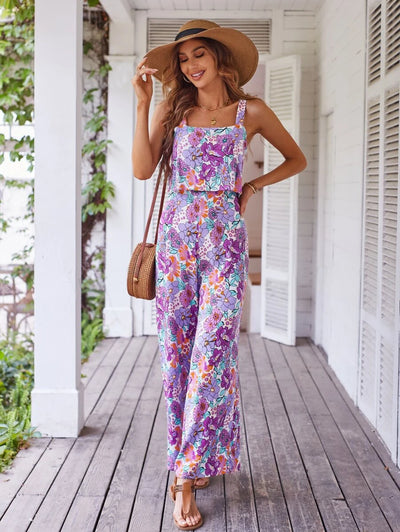 Summer Women's Print Jumpsuits,Sexy Halter Beach Long Jumpsuits,Jump Suit Woman,Jumpsuit Women Sexys,New 2025 Clothes,Rompers