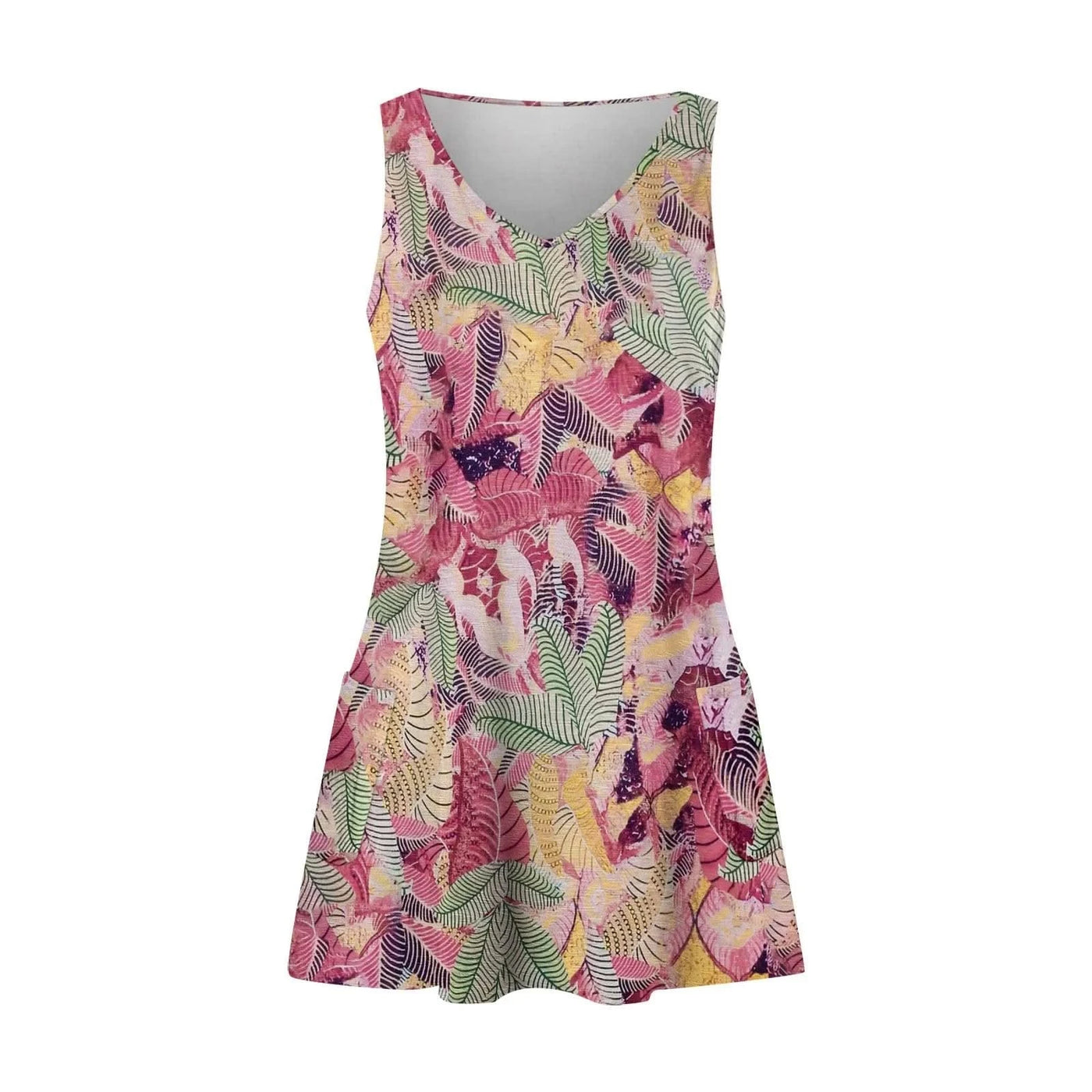 Floral Print Dresses For Women Summer Sleeveless V Neck Boho Beach Dress Vestidos Ladies Vacation Dresses Vestidos Femenino