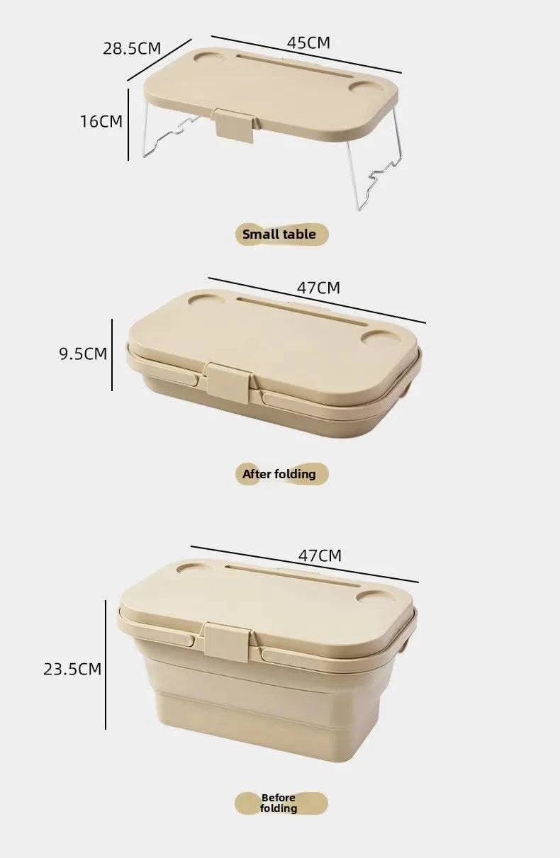 garden  Multi functional hand-held basket storage box for picnic, outdoor camping, picnic basket set, folding water bucket