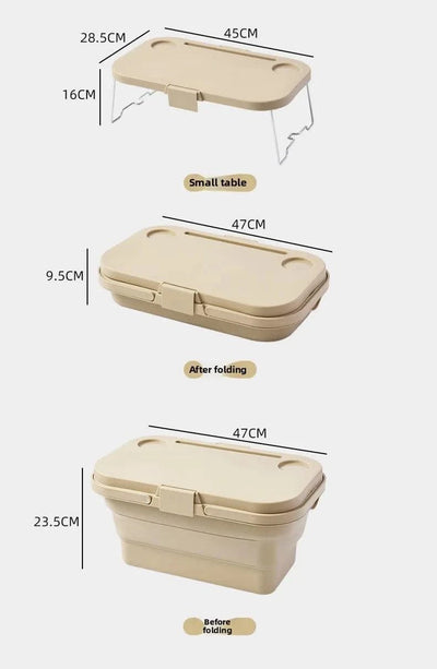 garden  Multi functional hand-held basket storage box for picnic, outdoor camping, picnic basket set, folding water bucket