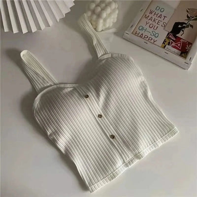 Women's Y2K Cropped Tops with Bra Pads Summer Corset