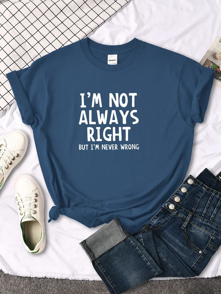 Women's T-Shirt Cool Interesting Letters Printed Tees Female Summer Oversized Tshirt Woman Round Neck Casual Tshirt Tops