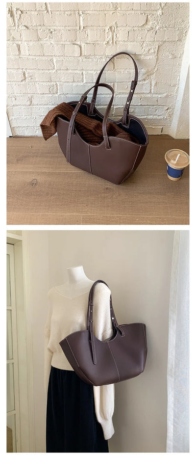 Designer Large Capacity Women Handbag Single Shoulder Portable Shopping Bag Luxury Leather Ladies Commuter Underarm Totes Bag