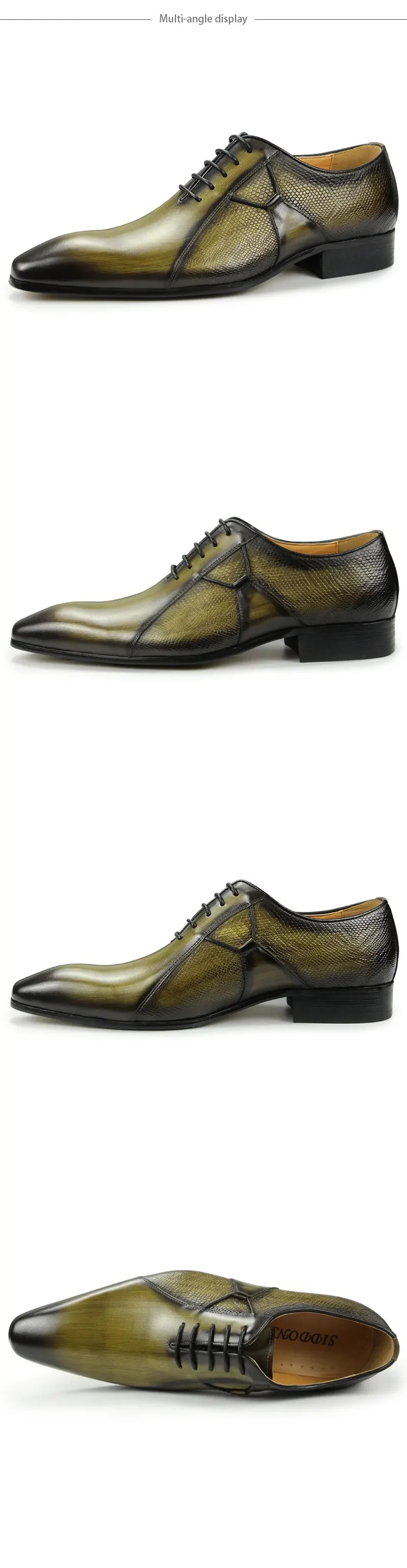 Men's Oxfords Leather Shoes for Male Office Formal Social Elegant Fashion Poited Toe Wedding Party High Quality Dress Offic Shoe