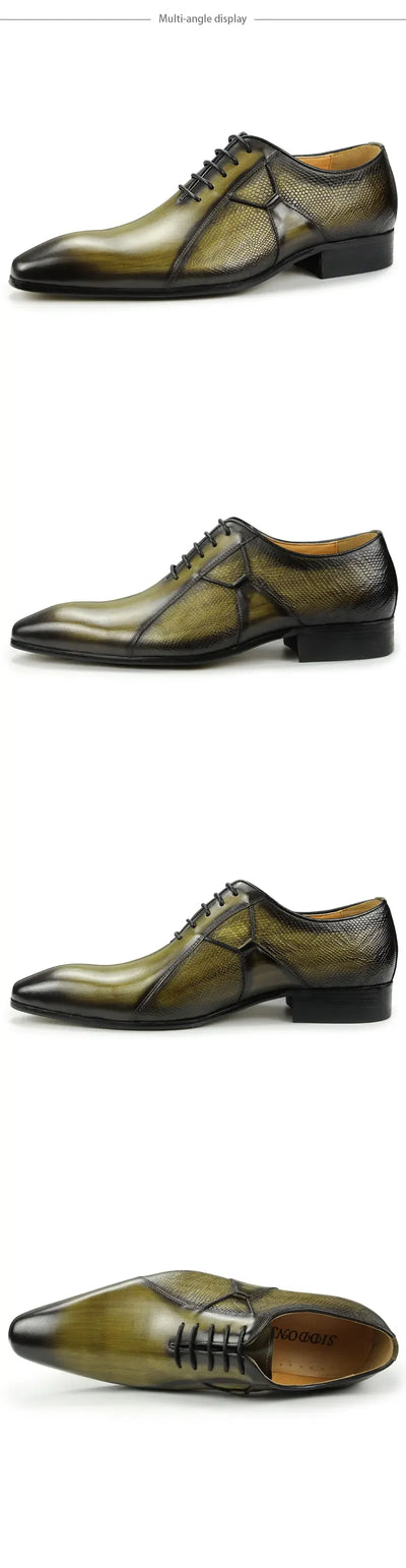 Men's Oxfords Leather Shoes for Male Office Formal Social Elegant Fashion Poited Toe Wedding Party High Quality Dress Offic Shoe