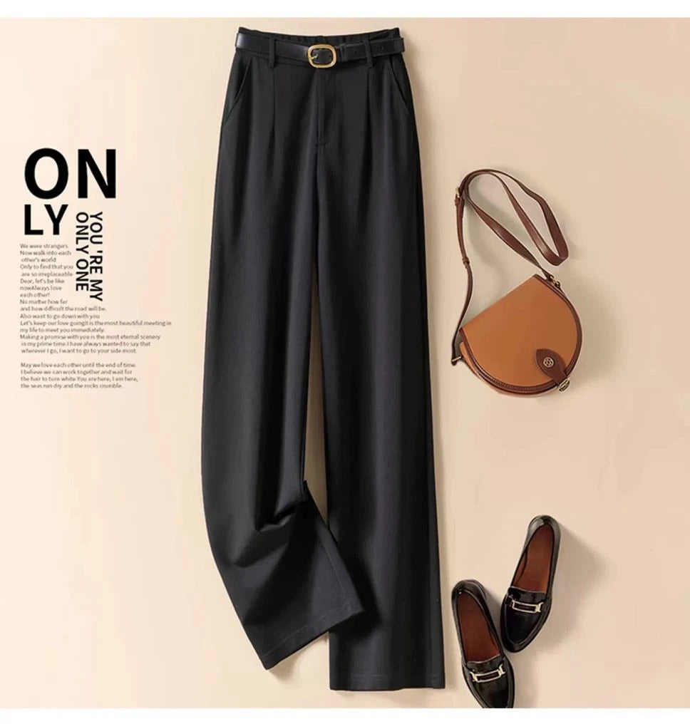 Suit Wide-Leg Pants for Women High Waist Temperament Drooping Wide-Leg Pants 2024 Spring New Loose Casual Trousers Ins