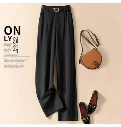 Suit Wide-Leg Pants for Women High Waist Temperament Drooping Wide-Leg Pants 2024 Spring New Loose Casual Trousers Ins