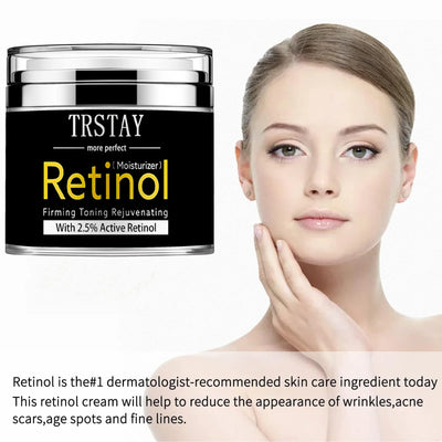 Retinol firming and refreshing face cream, mild and non irritating, smoothes wrinkles, reduces fine lines and makes skin soft