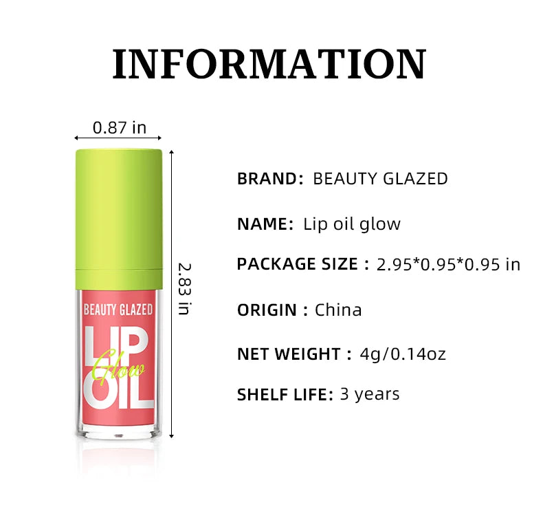Beauty Glazed Rare Bright Lustrous Lip Essence Moisturizing Shine Shimmer Plumping Lip Tint  Care Oil Gloss for Lip Enhancement