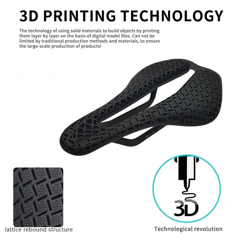 3D Printed Bike Saddle Carbon Fiber Hollow Comfortable Breathable MTB Mountain Road Bicycle Cycling Saddles