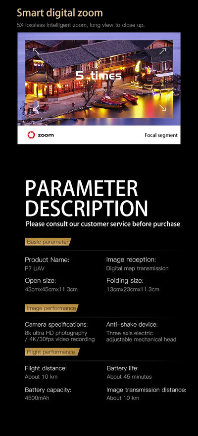 NEW P7 Max Drone 8K Camera GPS HD 5G WiFi FPV 3 Axis Gimbal EIS Professional Screen control Brushless Quadcopter RC Toy Gift