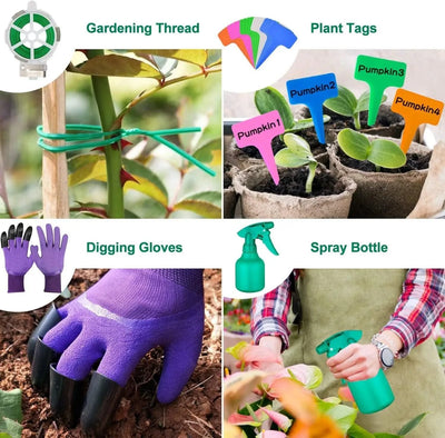 Garden Tools Set 83 Pieces, Succulent Tools Set Included, Heavy Duty Aluminum Gardening Tools for Gardening, Storage Tote Bag