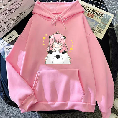 Harajuku Anime Spy X Family Oversized Hoodie Anya Women Sweatshirts Kawaii Casual Female Streetwear Long Sleeve Clothes Tops