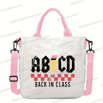 New Designer School Handbag Funny Back To School Print Crossbody Bag for Girls Boys Fashion Teacher Gifts Canvas Shoulder Bags