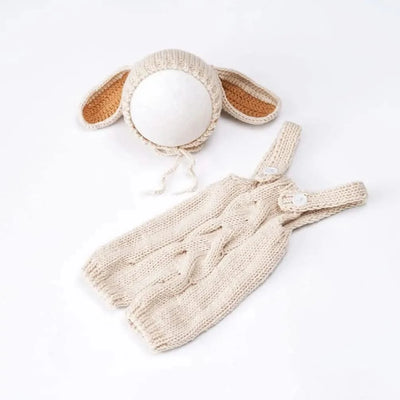 Bunny Rabbit Crochet Knitted Photography Props| Newborn Baby Outfits| Hat, Diaper Pants Costume| Unisex Infant