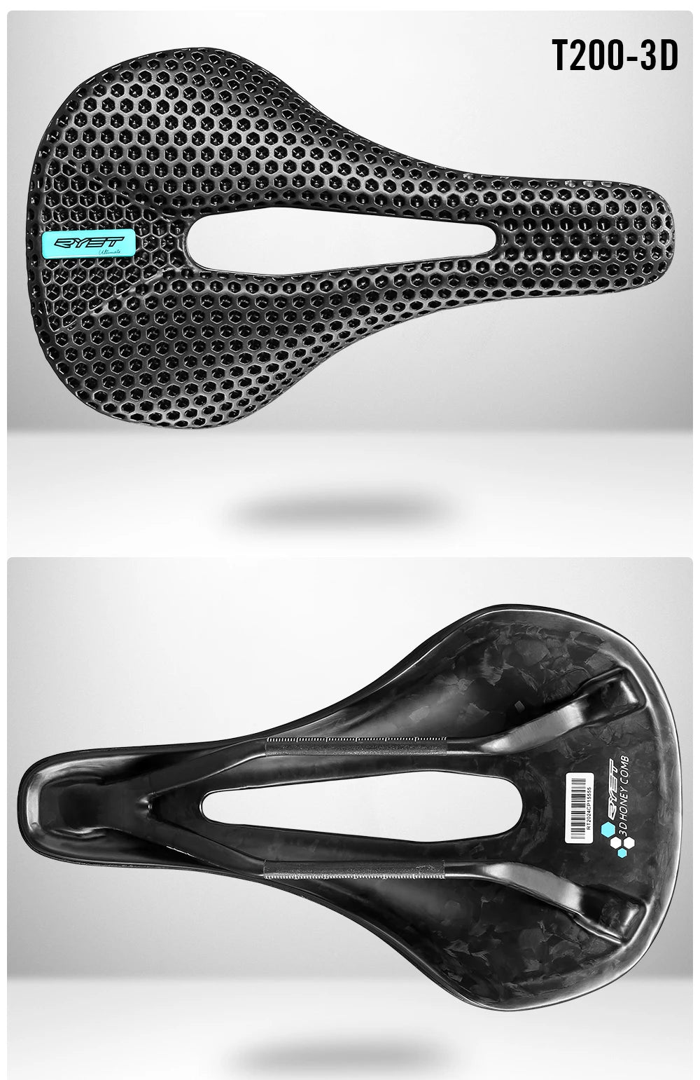 RYET 3D Printed Bike Carbon Saddle 140mm 142mm Super Light Road MTB Racing EVA Saddles Bicycle Seat Cushion Cycling Seating Part