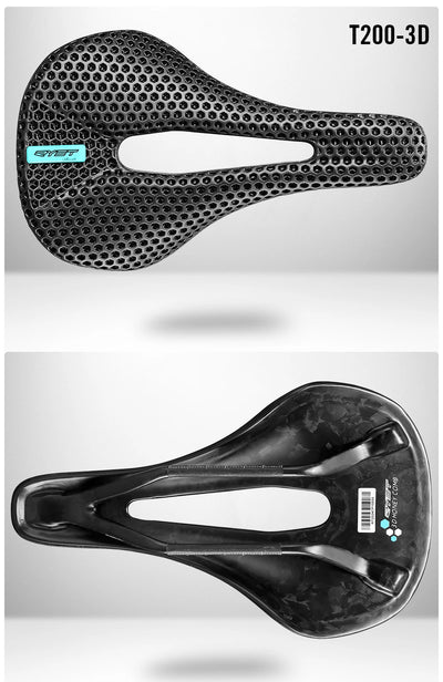 RYET 3D Printed Bike Carbon Saddle 140mm 142mm Super Light Road MTB Racing EVA Saddles Bicycle Seat Cushion Cycling Seating Part