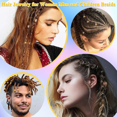 220 Gold-Plated Hair Accessories Woven Jewelry Women's Hair Accessories Trendy Hairstyles Fashionable Metal Hair Rings Cuffs