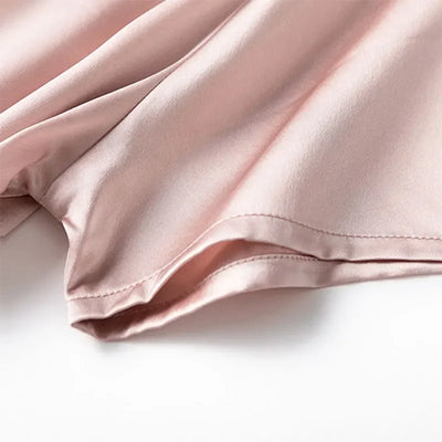 Women Midi Dress 100% Mulberry Silk 20 Momme Crew neck belted waist Solid Color Light Pink A Line Long Dress MM883