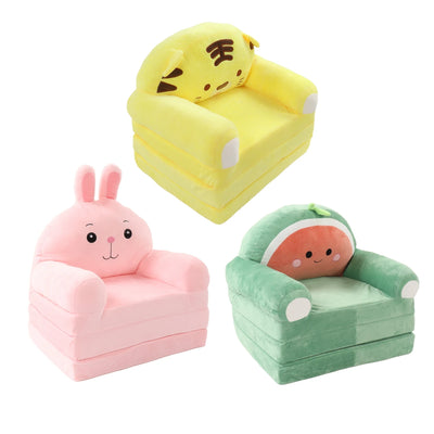 Kids Foldable Sofa Bed Cartoon Foldable Kids Sofa Soft Cute Shape 2 in 1 Wide Armrest Washable Humanize for Bedroom