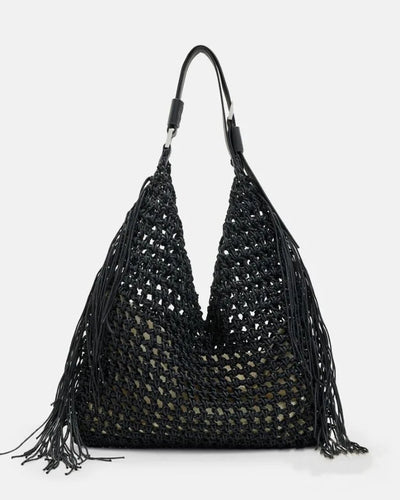 Designer Luxury Tote Bag Women 2025 New Large Capacity Bohemian Style Beach Bag Handmade Woven Hollow Out Tassel Shoulder Bag