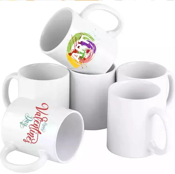 4 Pack 11OZ Sublimation Mugs Sets Classic Blank Drinking Cups with Handles DIY Coffee Mug Gift for Sublimation Paper