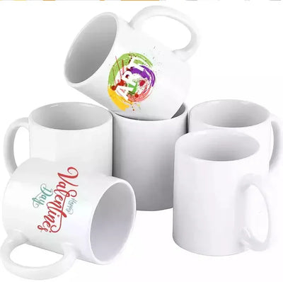 4 Pack 11OZ Sublimation Mugs Sets Classic Blank Drinking Cups with Handles DIY Coffee Mug Gift for Sublimation Paper