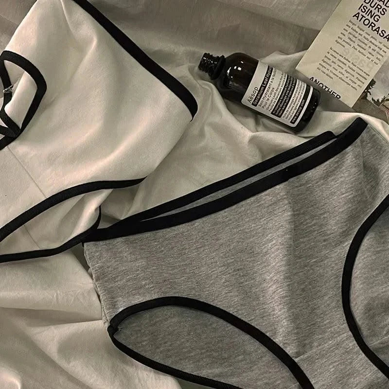 Women Panties Mid-Waist Cotton Solid Simple Sports Underwear Girls'S Briefs Comfortable Breathable Female's Lingerie