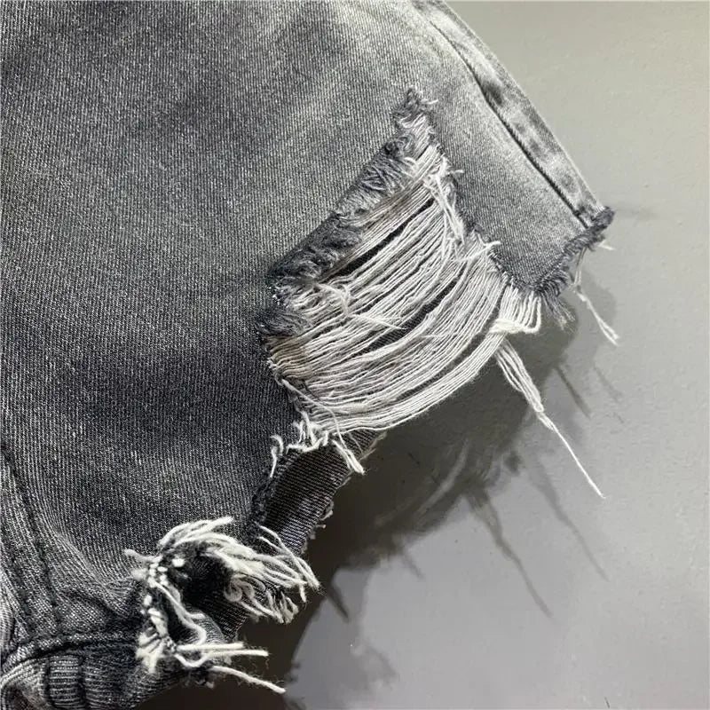 Women's Shorts Jeans Graphic Short Pants For Woman To Wear Ripped Denim Wide Sexy Summer Classic Offer Stylish Elasticty