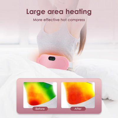 Electric Heating Pad Menstrual Cramp Massager Belt Women Period Care Hot Compress Device Vibration Abdominal Ulter Warmer Belt