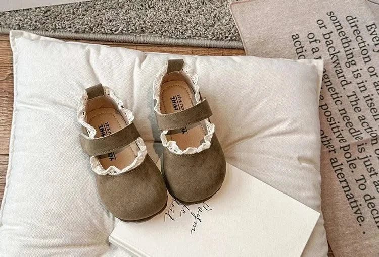 Children Soft Hook Loop Non Slip Flat Shoes |Spring Autumn Kids | Ruffles Toddler Girls Princess Shoes