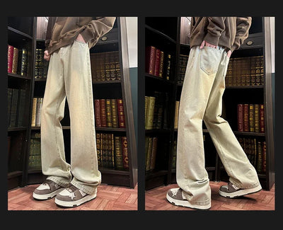 Autumn New Men's Jeans Baggy Straight Wide Leg Male Fashion Vintage Denim Pants Men Youth Popular Brand Streetwear Jean Trousers