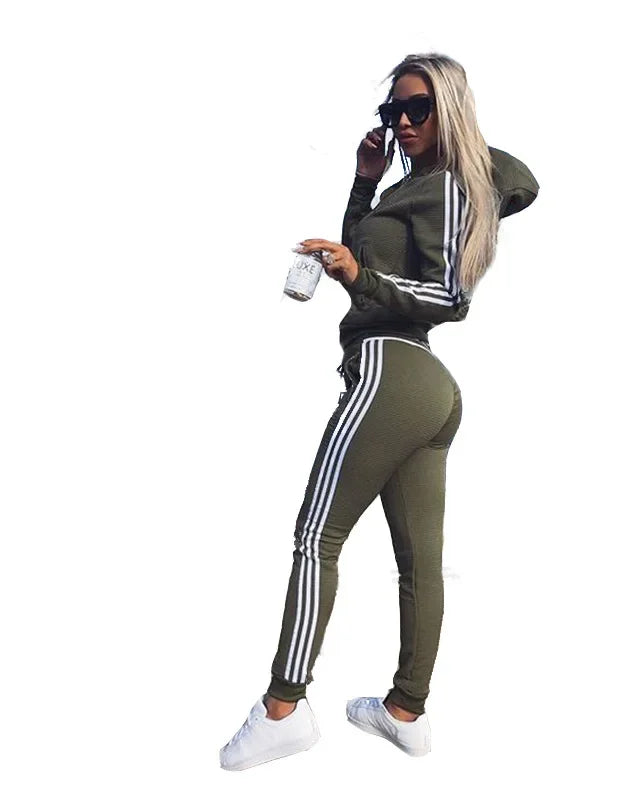 Women Tracksuits Fall Fashion Sweatpants And Hoodie Set Sweatsuit 2 Piece Set Casual Workout Fitness Training Women'S Jogger Set