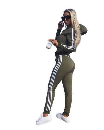 Women Tracksuits Fall Fashion Sweatpants And Hoodie Set Sweatsuit 2 Piece Set Casual Workout Fitness Training Women'S Jogger Set