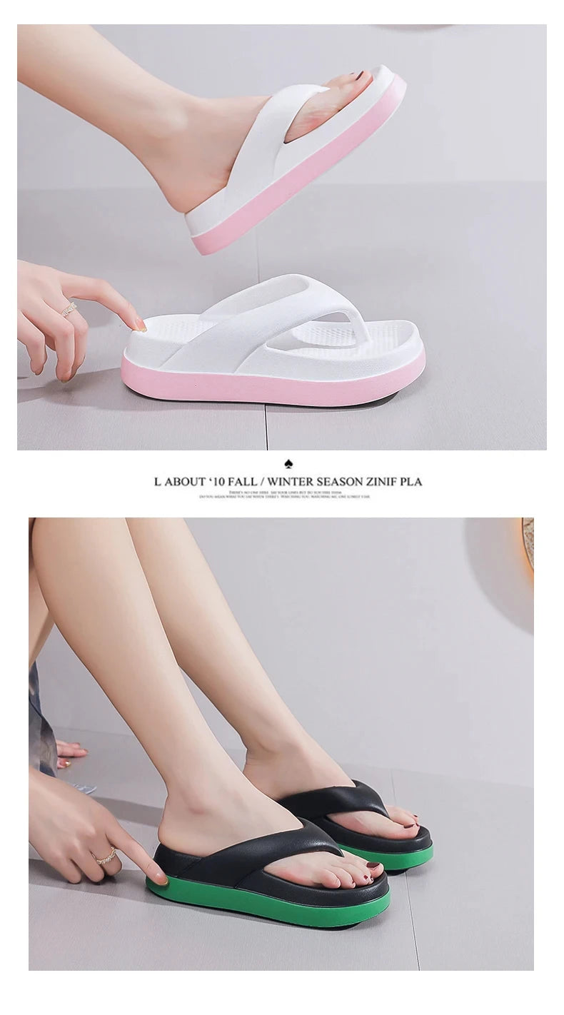 Woman Flip Flops Popular Design Shoes 2025 Trend Casual Platform Sandals Non-slip Outdoor Slippers Unique Features Flat Sandals