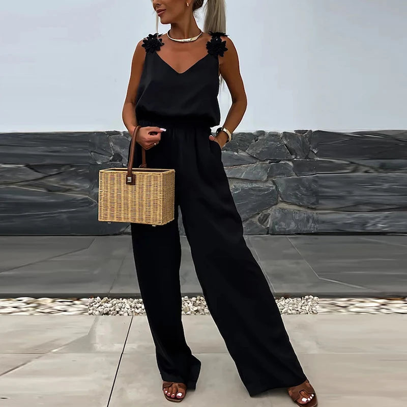 Female Jumpsuit For Women Casual Summer Solid Loose Long Pants Jumpsuit Women Bohemian Rompers Jumpsuit Overalls Female