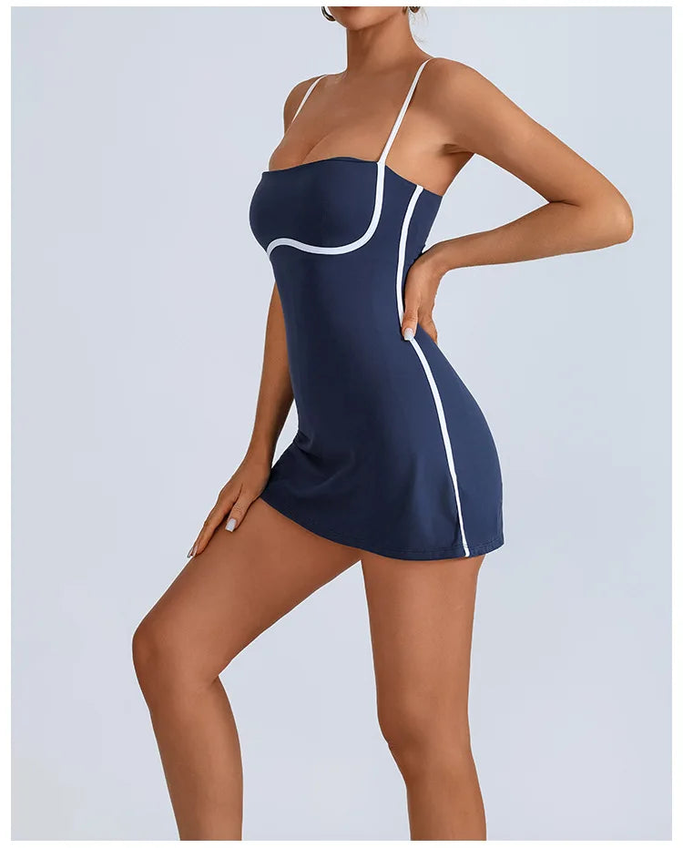 Golf Tennis Dress with Pad Sports Set Yoga for Women Workout Pickleball Clothing Badminton Skorts Activewear
